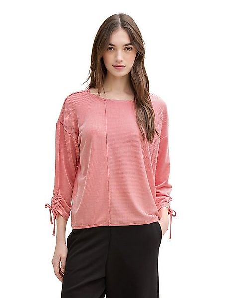 TOM TAILOR Denim 3/4-Arm-Shirt in feiner Rippoptik günstig online kaufen