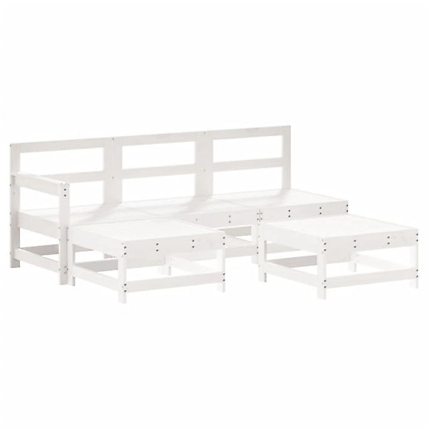 vidaXL 5-Tlg Garten-Lounge-Set Weiß Massivholz Kiefer 3186530 günstig online kaufen
