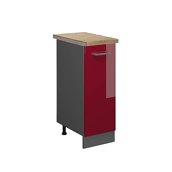 Vicco Apothekerschrank R-Line Bordeaux Hochglanz/Anthrazit 30 cm AP Eiche günstig online kaufen