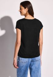 STREET ONE T-Shirt mit abgerundetem V-Ausschnitt günstig online kaufen
