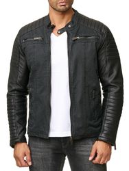 RedBridge Bikerjacke Baumwolle und Kunst-Leder Bikerjacke günstig online kaufen