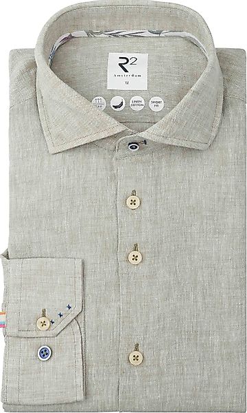 R2 Hemd Leinen Blend Hellgrün - Größe M günstig online kaufen