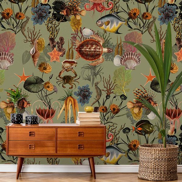 Bilderdepot24 Fototapete Tiefe See Grün Unterwasser günstig online kaufen