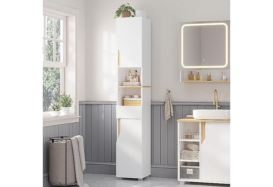 MSMASK Hochschrank Badezimmerschrank mit Schublade, Verstellbare Ablagen (1 günstig online kaufen