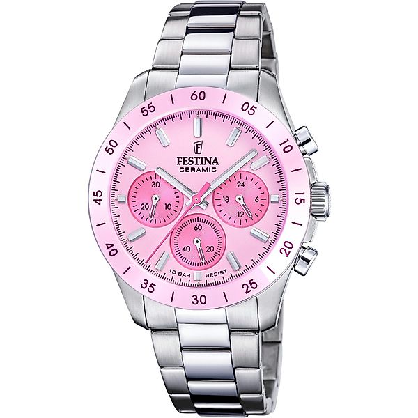 Festina Chronograph Damenuhr F20693/2 – Edelstahlband, günstig online kaufen