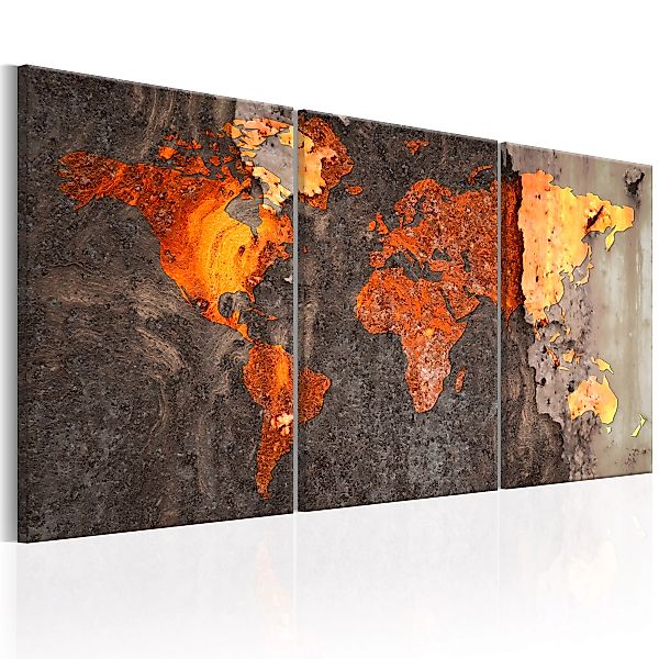 Wandbild - World Map: Rusty World günstig online kaufen