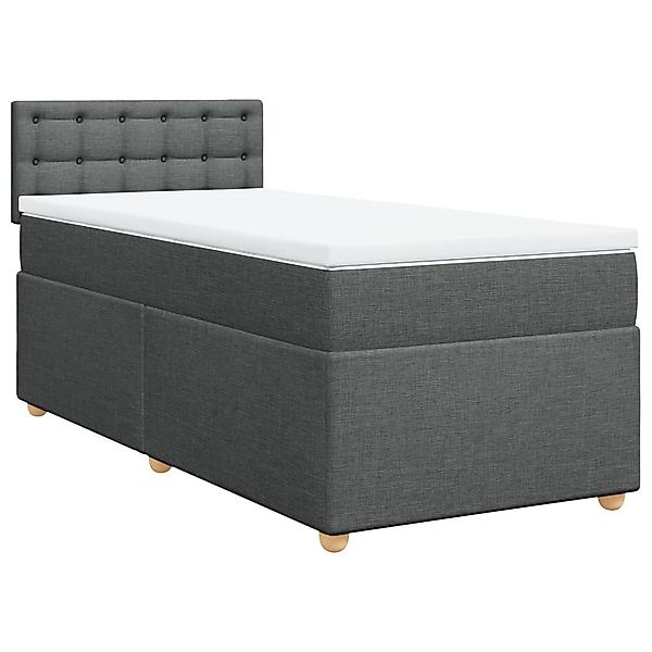 vidaXL Bett Boxspringbett mit Matratze Dunkelgrau günstig online kaufen