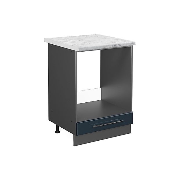 Vicco Herdumbauschrank Fame-Line Dunkelblau Hochglanz/Anthrazit 60 cm AP Ma günstig online kaufen