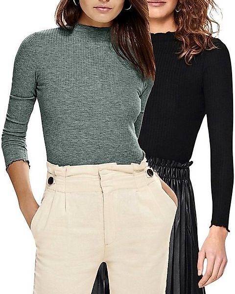 ONLY Stehkragenshirt (2er-Pack) in Unifarbe günstig online kaufen