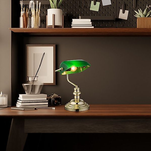 GLOBO LIGHTING Schreibtischlampe ANTIQUE, ohne Leuchtmittel, Klassische Sch günstig online kaufen