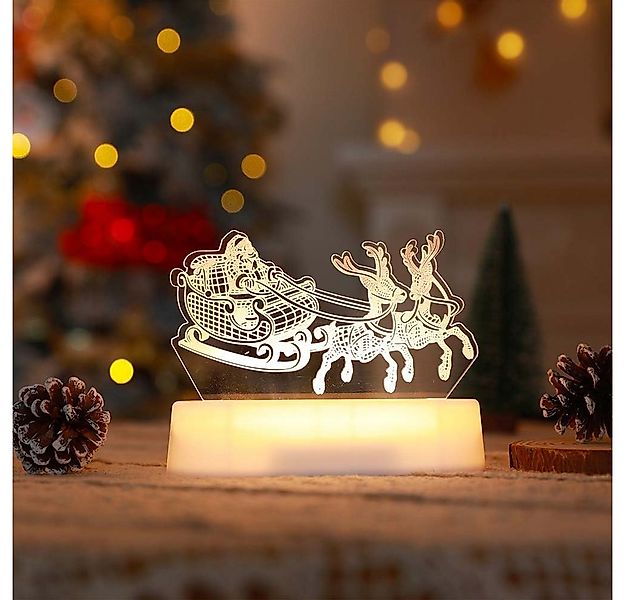 Rosnek LED Nachtlicht Weihnachten Thema, 3D-Effekte, Batterie/USB, für Kind günstig online kaufen