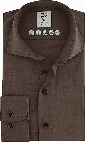 R2 Wolle Hemd Braun - Größe 45 günstig online kaufen