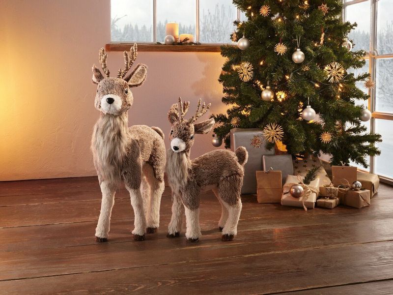 Home-trends24.de Weihnachtsfigur Dekofigur Weihnachtsfigur Rentier Groß günstig online kaufen