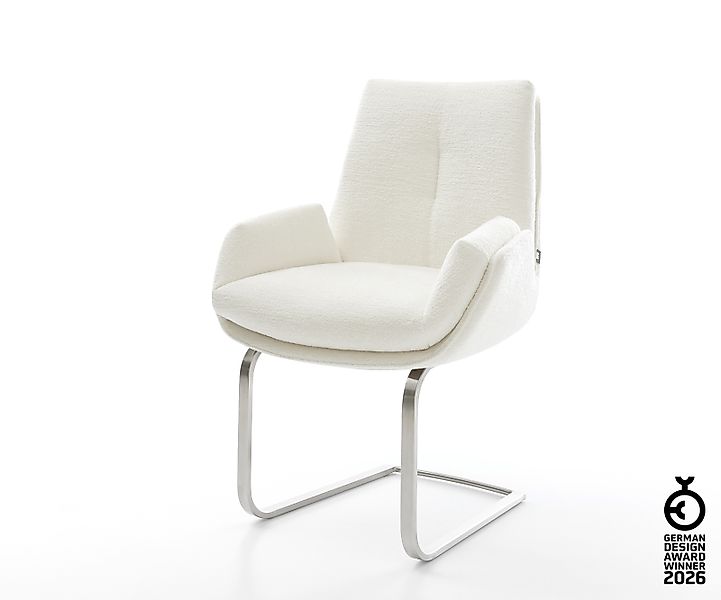 Freischwinger Clea-Flex Bouclé Soft Beige Freischwinger flach Edelstahl günstig online kaufen