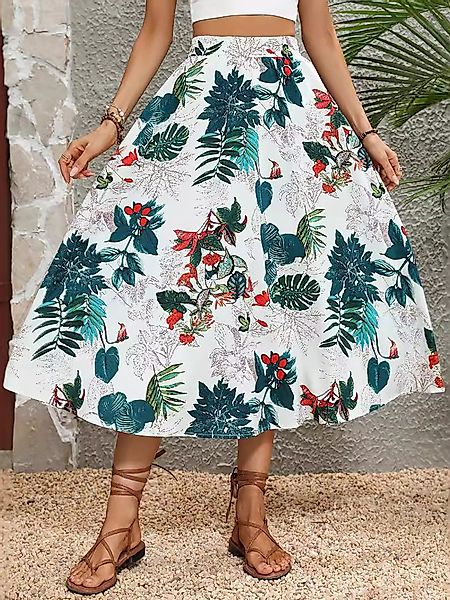 DEBAIJIA Midirock Damen Röcke Sommer Vintage-bedruckte günstig online kaufen