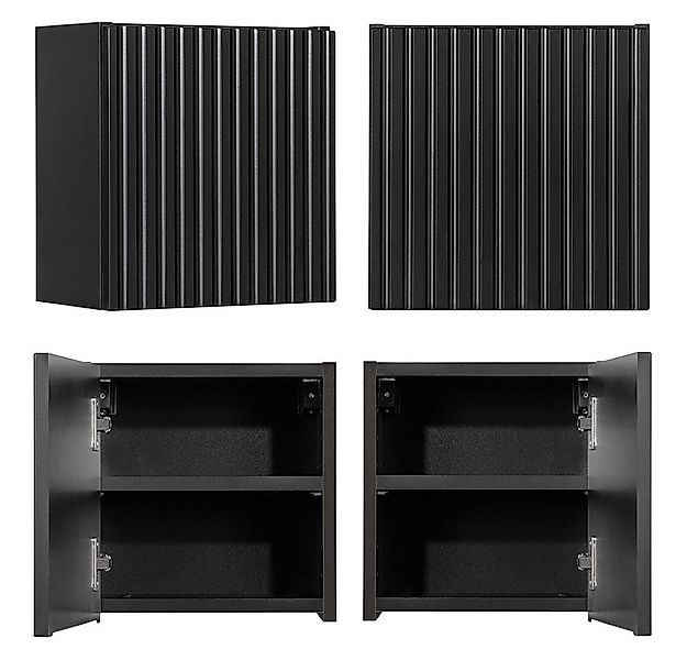 Lomadox Hängeschrank NEWPORT-56-BLACK 30x30cm, Badmöbel Wandschrank schwarz günstig online kaufen