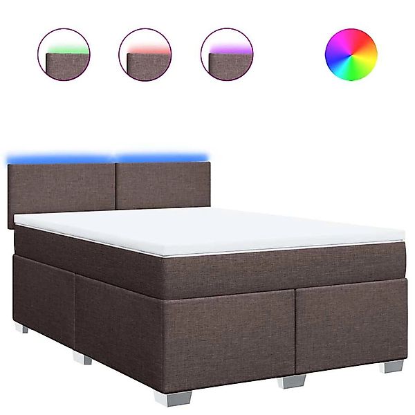 vidaXL Boxspringbett mit Matratze Dunkelbraun 140x190 cm Stoff 3288179 günstig online kaufen