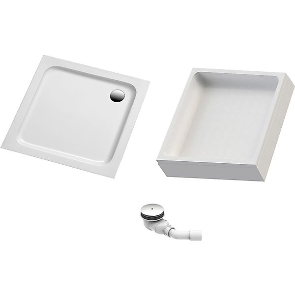 Ottofond Duschwannen-Set Quadrat 90 cm x 90 cm Weiß günstig online kaufen