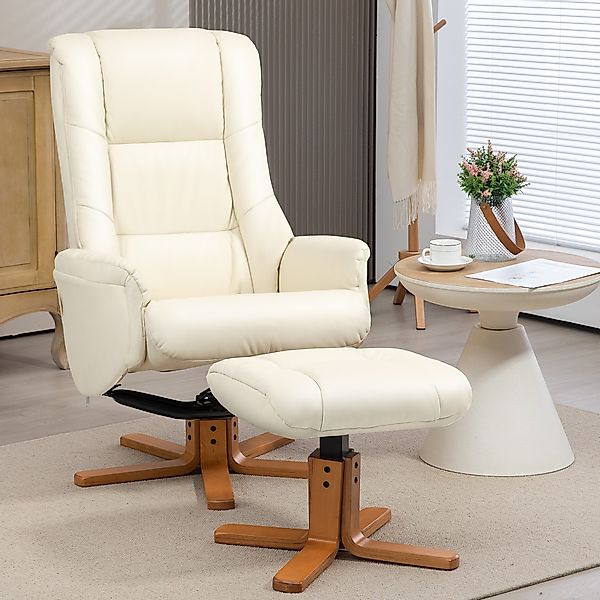 HOMCOM Relaxsessel mit Hocker, Fernsehsessel mit Liegefunktion, Wippfunktio günstig online kaufen