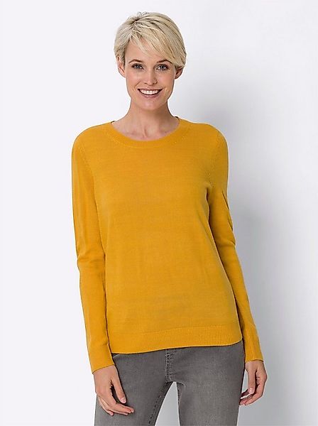 Sieh an! Strickpullover Rundhalspullover . mit gerippten Abschlüssen günstig online kaufen