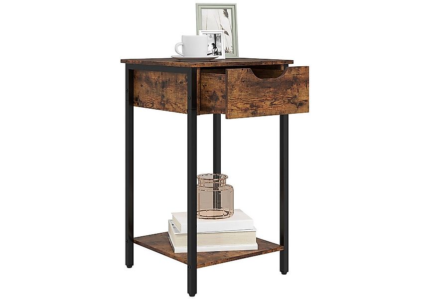 HOMCOM Beistelltisch im industriell Design, mit Stahlrahmen (Couchtisch, 1- günstig online kaufen