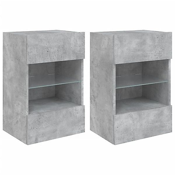 vidaXL TV-Schrank TV-Wandschränke mit LED-Leuchten 2 Stk. Betongrau 40x30x6 günstig online kaufen