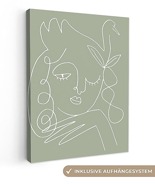 OneMillionCanvasses® Leinwandbild Frau - Vogel - günstig online kaufen