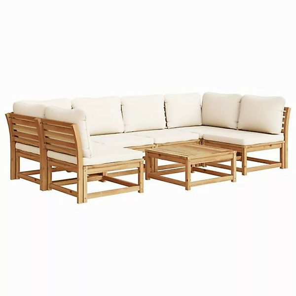 vidaXL Sofaelement 7-tlg. Garten-Lounge-Set mit Kissen Massivholz (1 St) günstig online kaufen