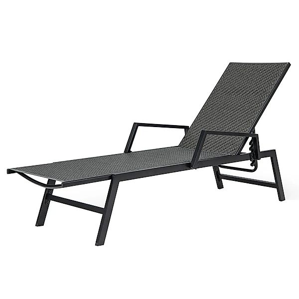Costway Sonnenliege Rattan mit Armlehnen 150 kg Belastbar günstig online kaufen