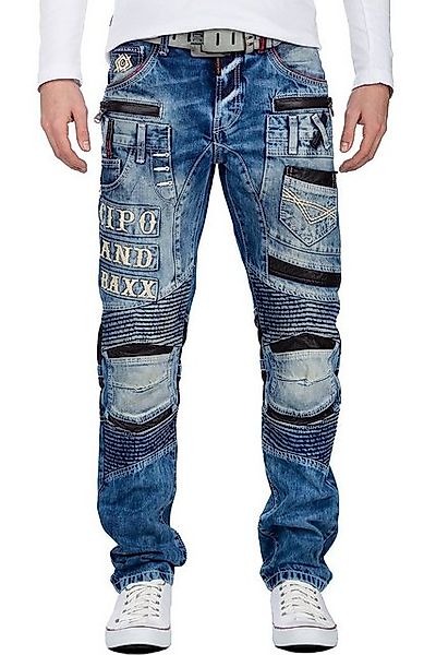 Cipo & Baxx Bikerjeans Biker Style BA-CD637 Blau W33/L34 (1-tlg) günstig online kaufen