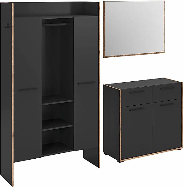 Home affaire Garderoben-Set "MUSTA, 3-teilig: Garderobenschrank, Kommode & günstig online kaufen