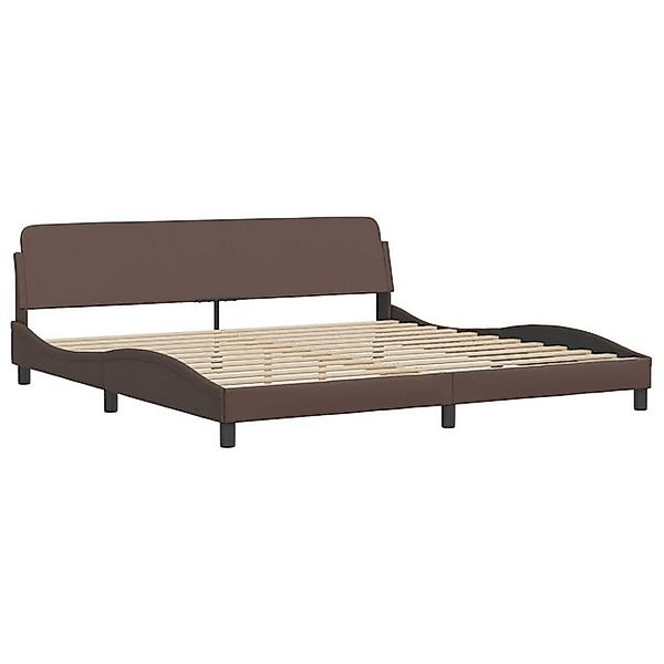 furnicato Bettgestell "Dover" Braun 200x200 cm Kunstleder (1-tlg) günstig online kaufen