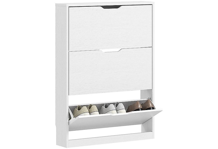 HOMCOM Schuhschrank mit 3 Schubladen und Klapptüren (Schuhkommode für 12 Pa günstig online kaufen