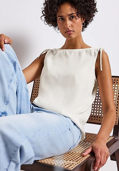STREET ONE Blusentop, im Crinkle-Look, mit Knoten-Details günstig online kaufen