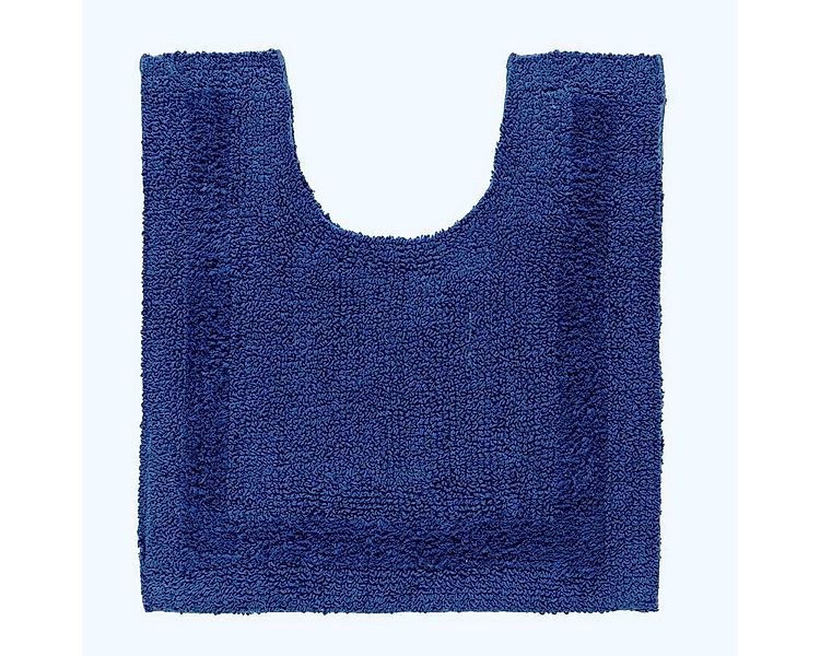 Homescapes Badematte WC-Vorleger dunkelblau 50x55 cm aus 100% Baumwolle, Hö günstig online kaufen