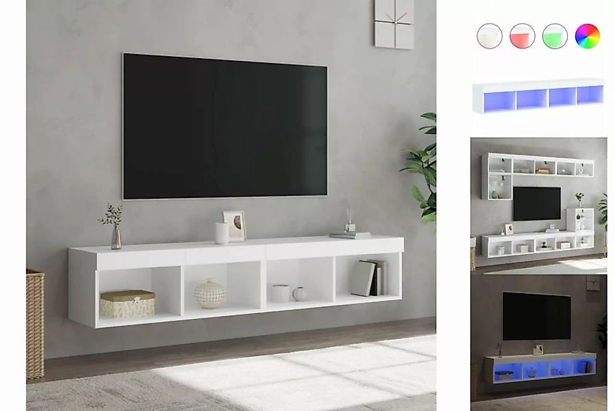 vidaXL TV-Schrank TV-Lowboard TV-Schränke mit LED-Leuchten 2 Stk Weiß 80x30 günstig online kaufen