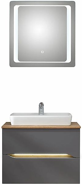 Saphir Badmöbel-Set »Quickset 2-teilig, Keramik-Aufsatzbecken mit LED-Spieg günstig online kaufen