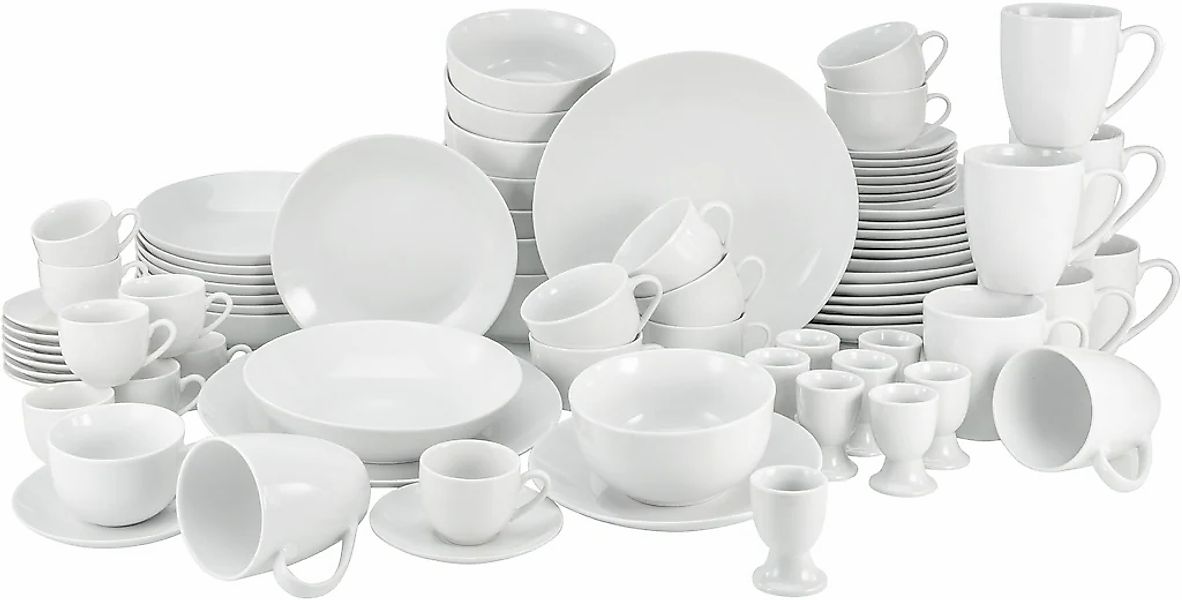 CreaTable Kombiservice "Geschirr-Set Luna" Service, weiß, Großzusammenstell günstig online kaufen
