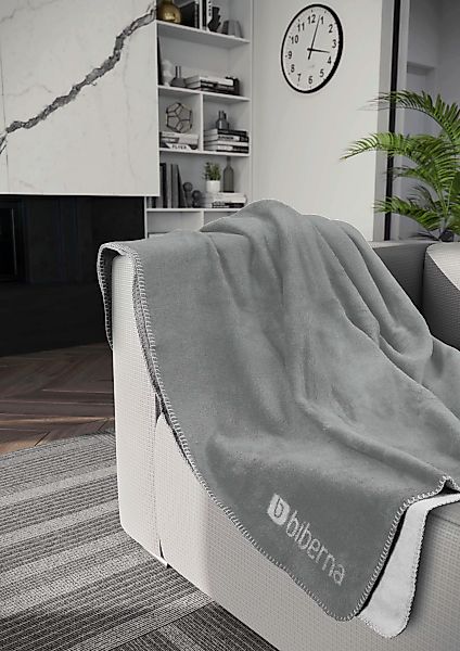 Biberna Wohndecke »Katrin«, wohlig warme Doubleface Decke mit Häkeleinfassu günstig online kaufen