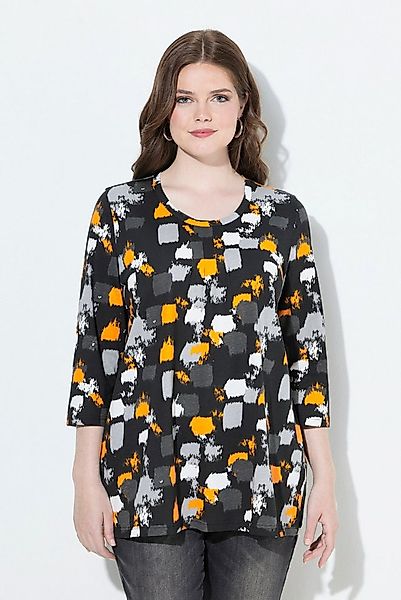 Ulla Popken T-Shirt Shirt grafischer Druck A-Linie Rundhals 3/4-Arm günstig online kaufen