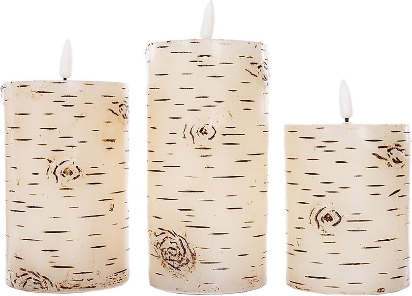 Myflair Möbel & Accessoires LED-Kerze Weihnachtsdeko (Set, 3-tlg), in Birke günstig online kaufen