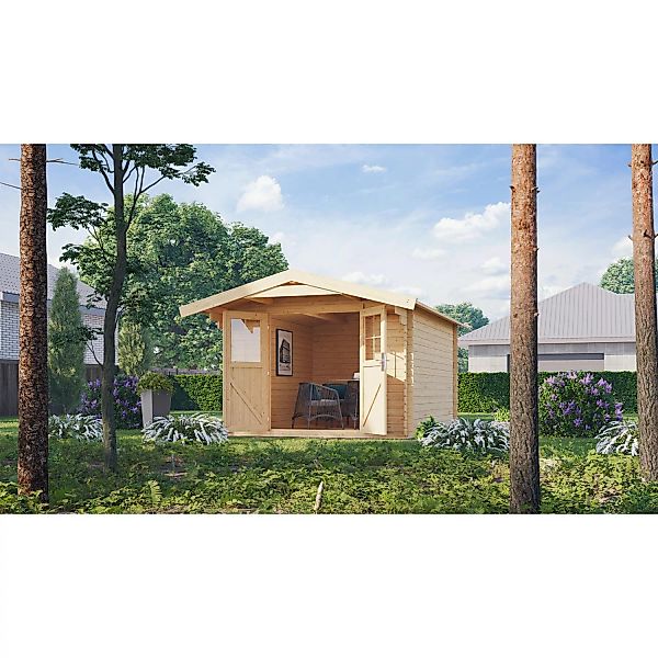 Karibu Gartenhaus Högland 8 Naturbelassen 297 cm x 387 cm günstig online kaufen