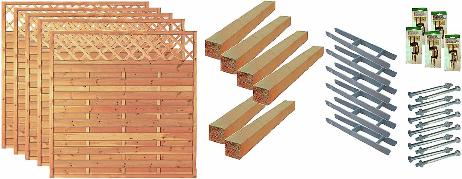 Tetzner & Jentzsch Dichtzaun "Memphis 3" 5 Elemente, LxH: 954x180 cm günstig online kaufen