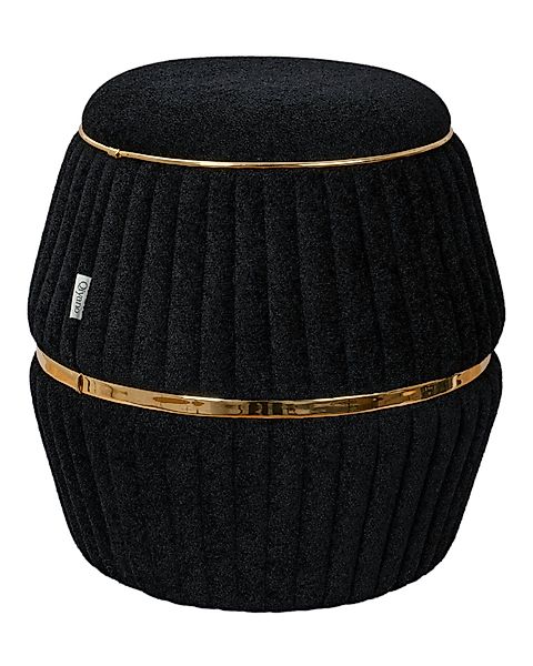 Qiyano Hocker Sitzhocker Teddy Schwarz - günstig online kaufen