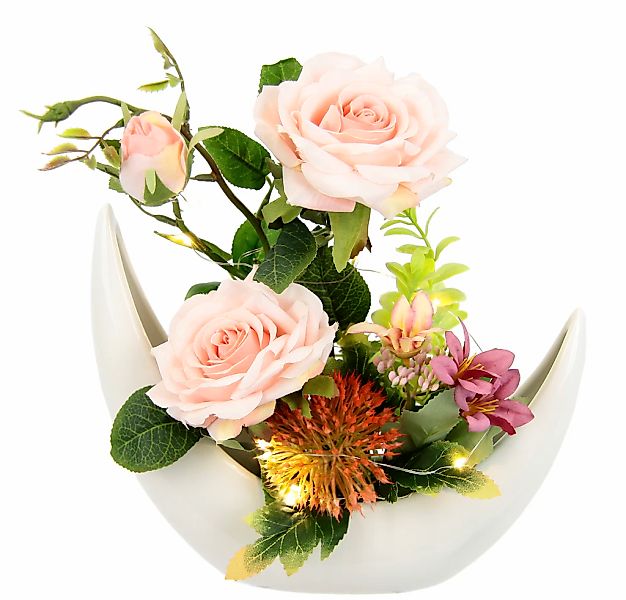 I.GE.A. Kunstblume "Arrangement Rosen in Vase", In Keramikvase Blumengestec günstig online kaufen