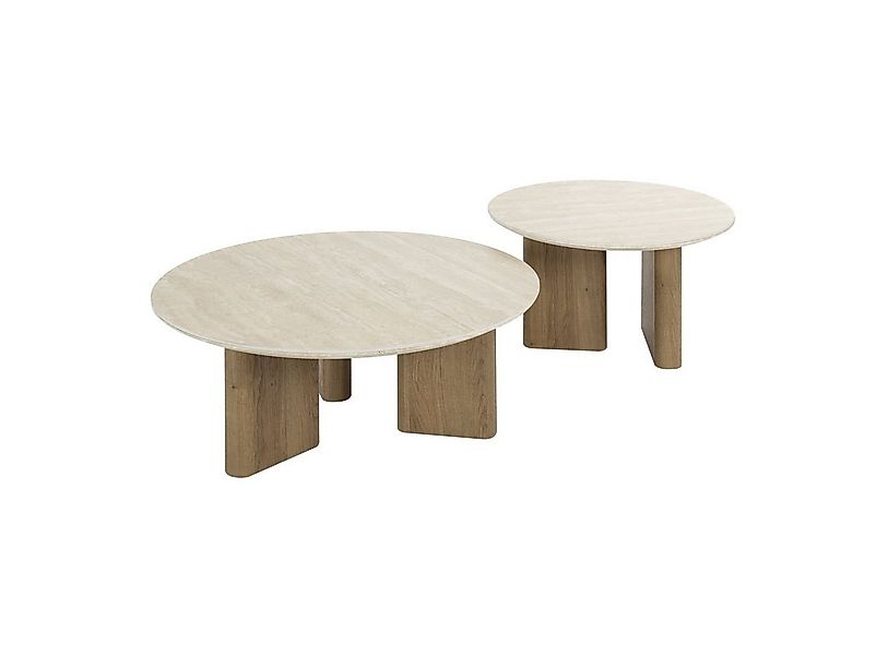 Feeling4Home Couchtisch 2er-Set Couchtisch Joradis - Keramik in Travertin-O günstig online kaufen