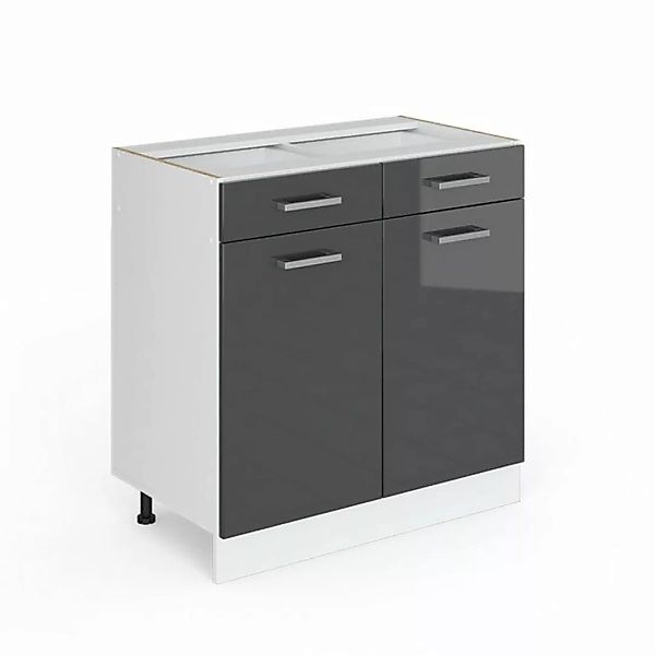 Vicco Schranksystem R-Line Anthrazit HG/Weiß 80cm mit Schubladen/Türen ohne günstig online kaufen