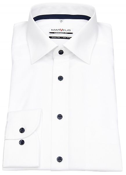 MARVELIS Businesshemd Comfort Fit bügelfrei Kentkragen günstig online kaufen