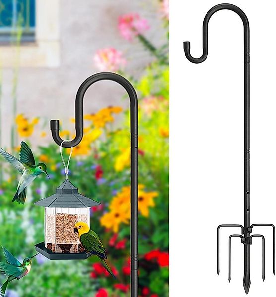 LuxusKollektion Vogelhaus Schäferhaken Schwarz 117cm Vogelfutterständer günstig online kaufen