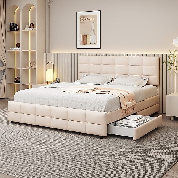 STILVORA Polsterbett 180x200 Bettgestell mit Stauraum günstig online kaufen